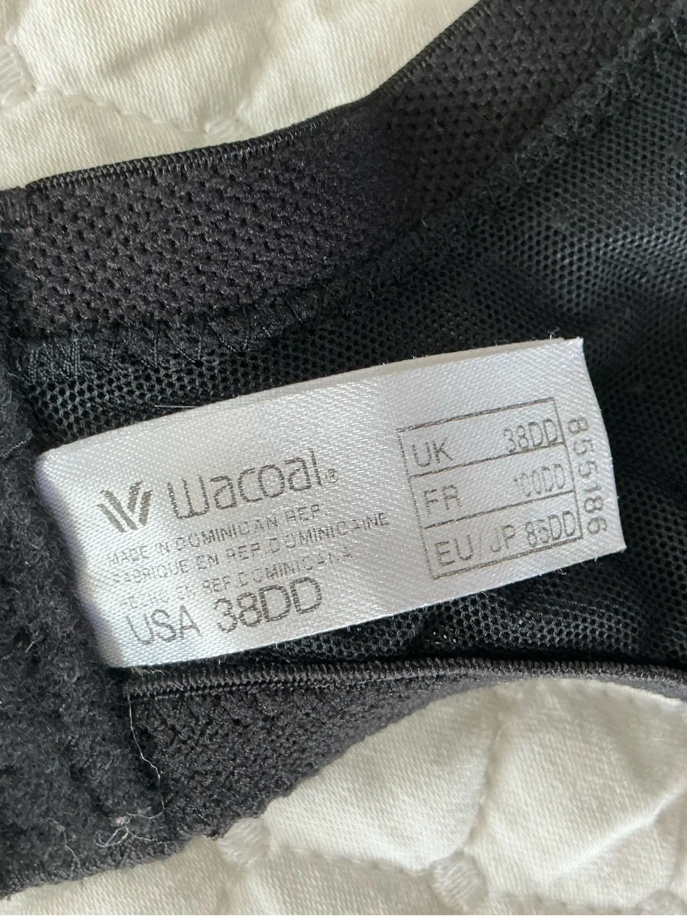 Wacoal Black Lace Retro Chic Underwire Bra 38DD